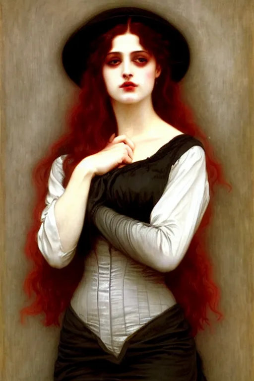 Image similar to victorian vampire, painting by rossetti bouguereau, detailed art, artstation