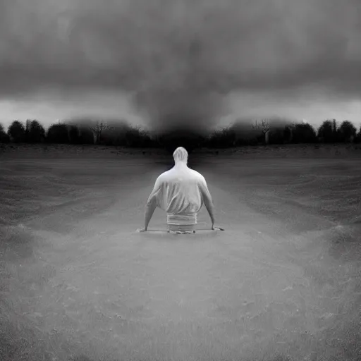 Image similar to surreal dream, award winning black and white photography, illusion