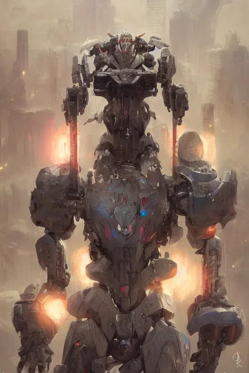 Image similar to portrait of joe biden as super mecha anime robot, joe biden, joe biden, intricate, highly detailed, smooth, artstation, digital illustration by ruan jia and mandy jurgens and artgerm and wayne barlowe and greg rutkowski and zdislav beksinski