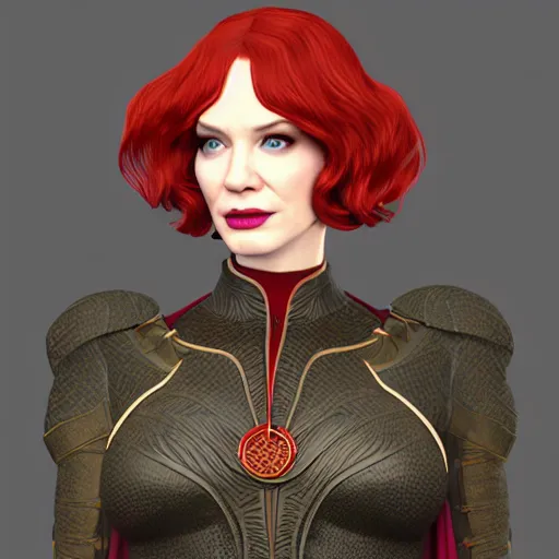 Image similar to christina hendricks as dr strange characters, 3 d render, blender,