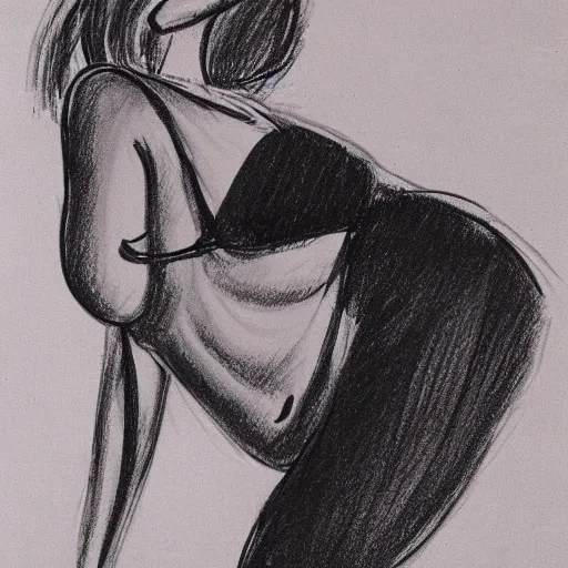 Image similar to milt kahl sketch of thick cuban girl wearing black yoga pants