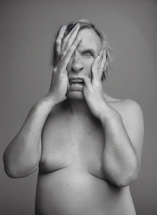 Prompt: portrait of the most bored person in the universe. extremely bored expression, studio light, hyper realistic photograph by annie lebowitz, award winning