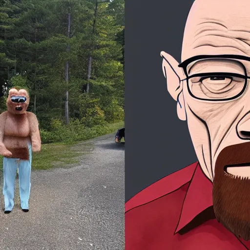Image similar to A photo of Walter White in a gorilla costume in New Hampshire, Walter White, Walter White