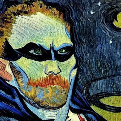 Image similar to a painting of batman by van gogh, art, trending on instagram