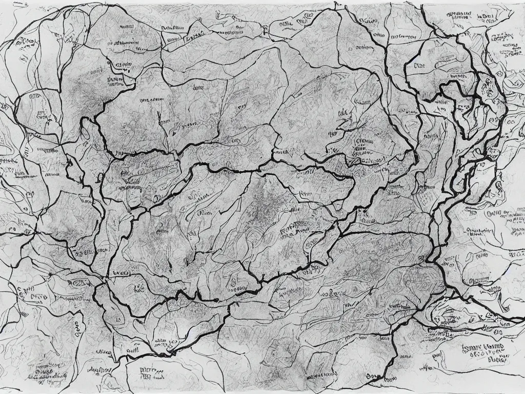 Image similar to A map of South Carolina's cave system, Ink drawing by Deven Rue, fine point pen