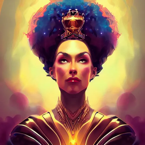 Image similar to queen of the universe, fantasy portrait illustration, artstation, digital art