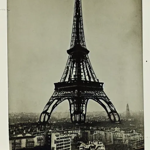 Image similar to vampires in the eiffel tower, 8 mm, 1 9 2 0 s