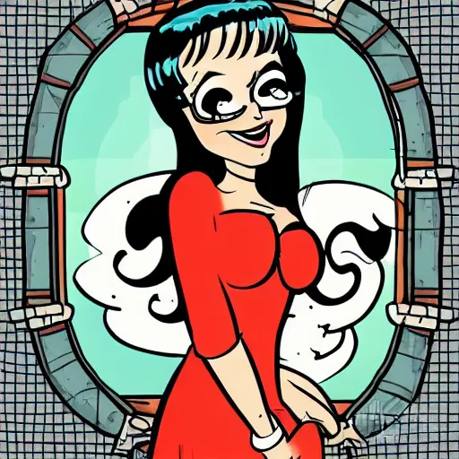 Prompt: cute girl, Dan DeCarlo style, cartoon style illustration