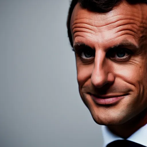 Prompt: californian Emmanuel Macron, 50mm photography, high quality, 4K