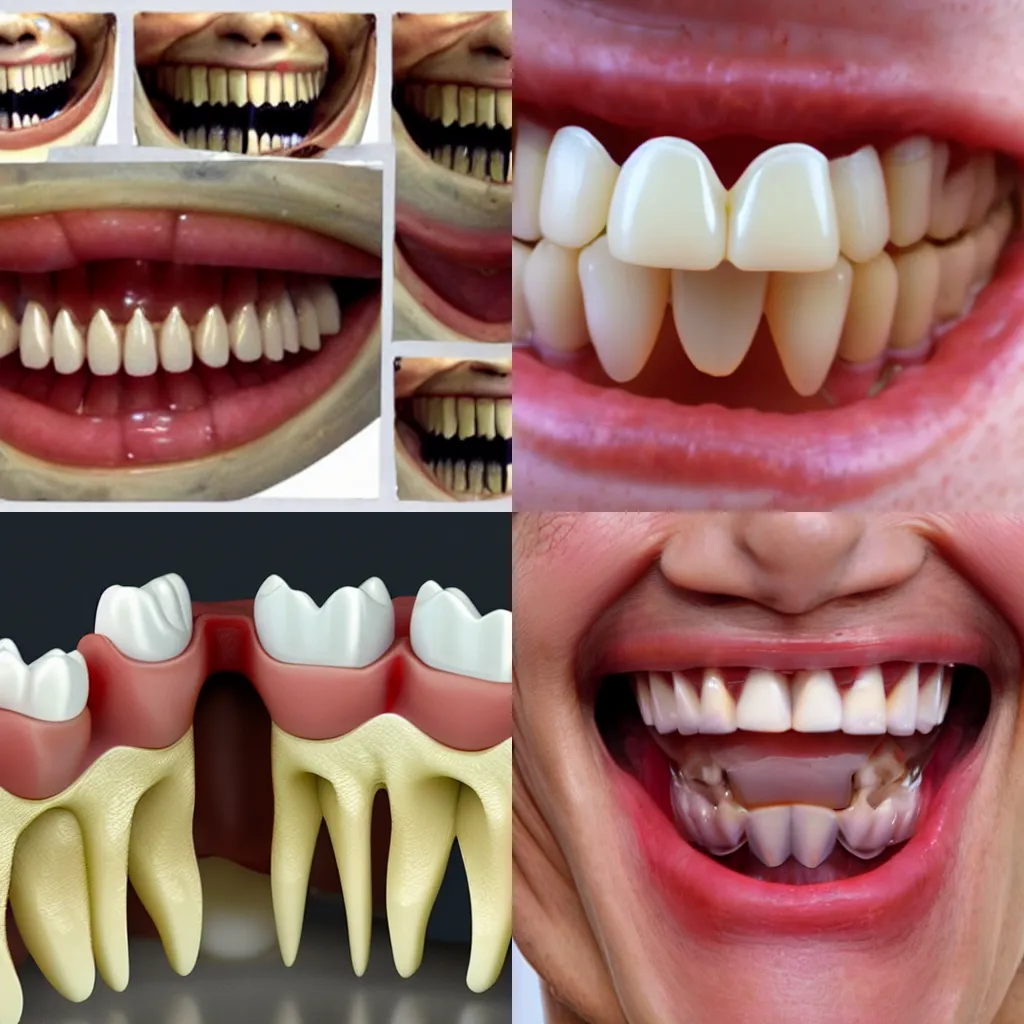 Prompt: a horrific gaping maw of recursive teeth