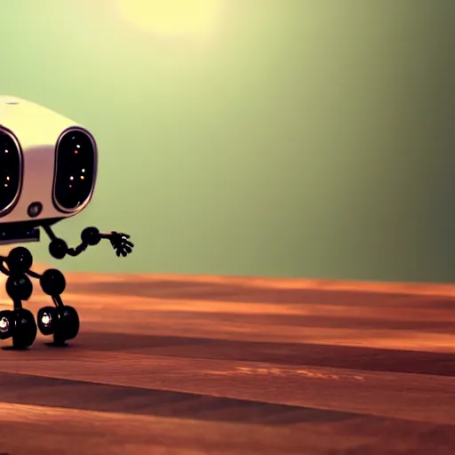 Image similar to a cute little robot consists of wood. super realistic 8 k render of a elegant, cinematic composition