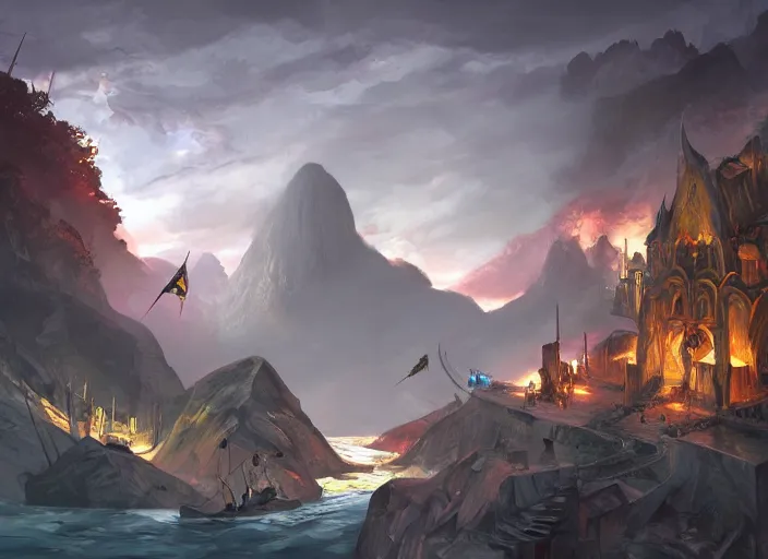 Prompt: rio de janeiro, dungeons and dragons artwork, dynamic composition, dramatic lighting, trending on artstation, award winning art, stylized painting