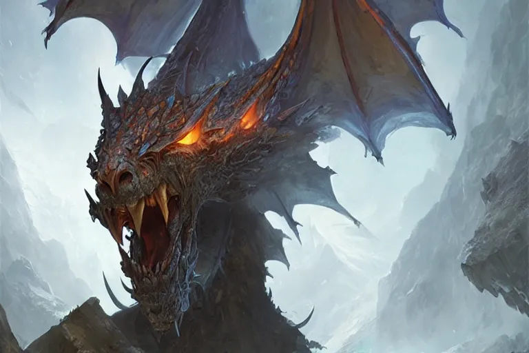 Prompt: a arcane dragon head, hearthstone art style, epic fantasy style art by craig mullins, fantasy epic digital art, epic fantasy card game art by greg rutkowski