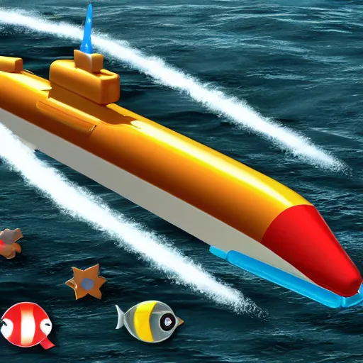 Image similar to create set of submarine launching missiles