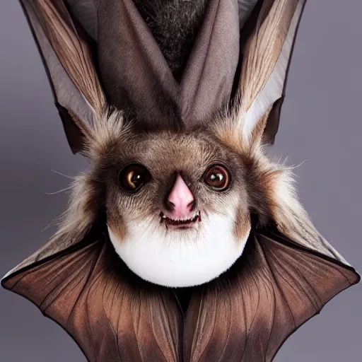 Image similar to a lovely gorgeous rococo wind furry bat, with lovely eyes, lovable, with a gorgeous crown