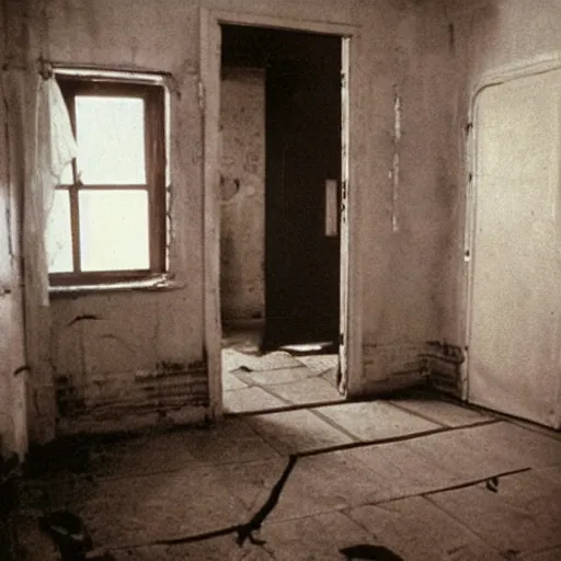 Prompt: photo of creepy apartment, rosemary's baby, resident evil