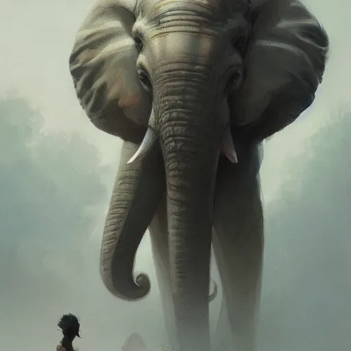 Image similar to 🐘, Greg rutkowski, Trending artstation, cinematográfica, digital Art