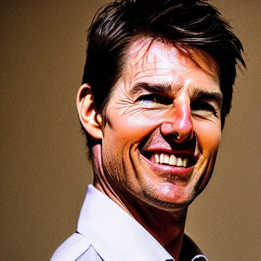 Prompt: real photography of tom cruise taken with 3 0 mm anamorphic lenses