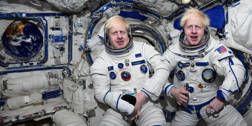Image similar to boris johnson as an astronaut on the international space station