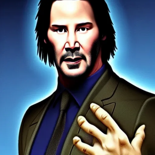 Image similar to keanu reeves shrek hybrid