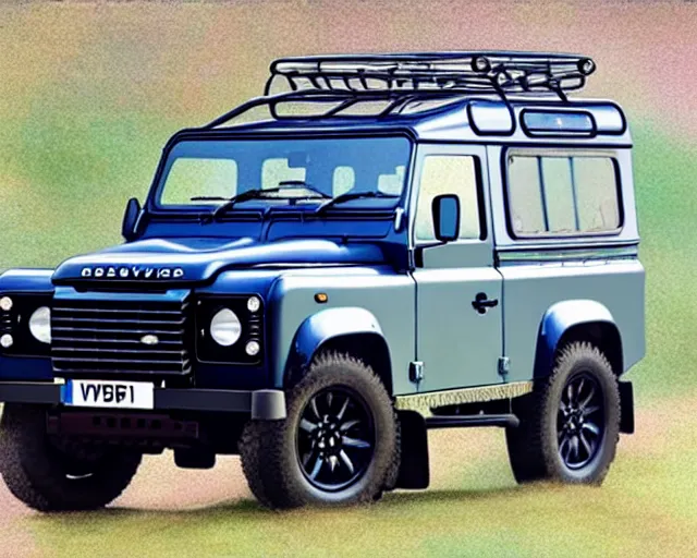 Prompt: Land Rover Defender 110 (1985), drawn by a 5 year old