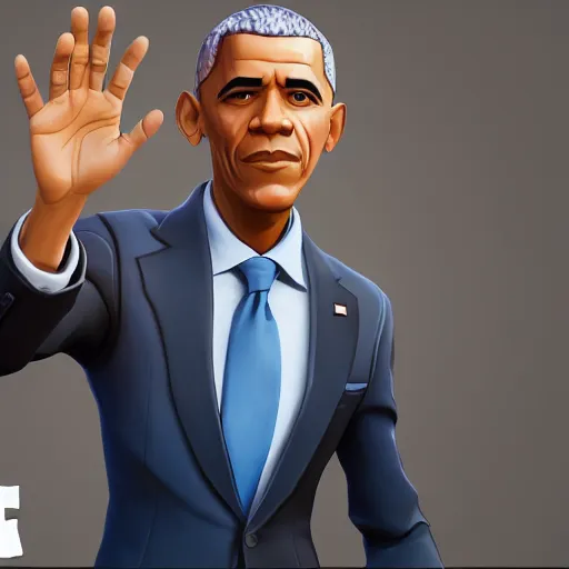 Prompt: obama as a fortnite character, unreal engine, epic