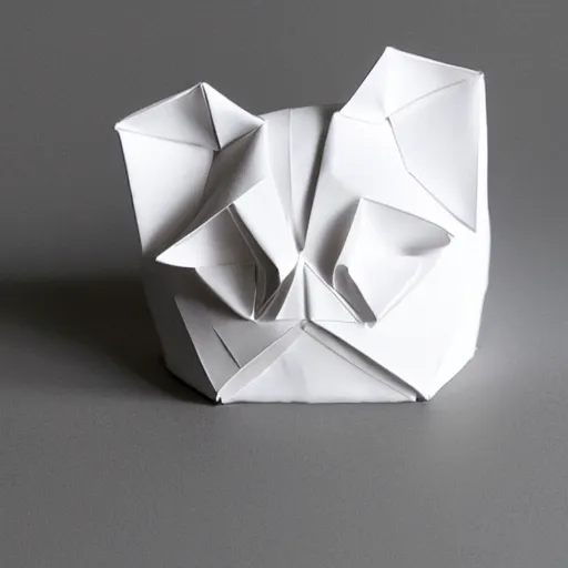 Image similar to cat origami, white background, 8 k, very detailed