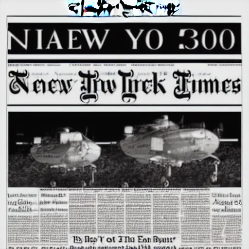 Prompt: new york times front page from the year 3 0 0 0