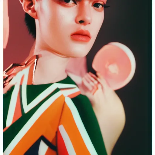 Image similar to realistic photoshooting for a new ssense lookbook, color film photography, photo of a woman, photo in style of shusei nagaoka, steven meisel, 3 5 mm