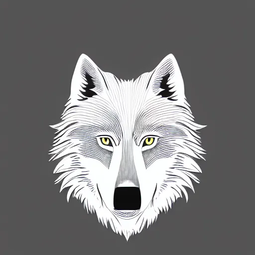 Image similar to wolf template base, digital line-art, full-body sideways view, simple, black and white, high quality, HD, 8K