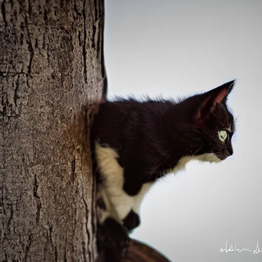 Image similar to hybrid between kitten and bat, nature photography, nikon, telephoto