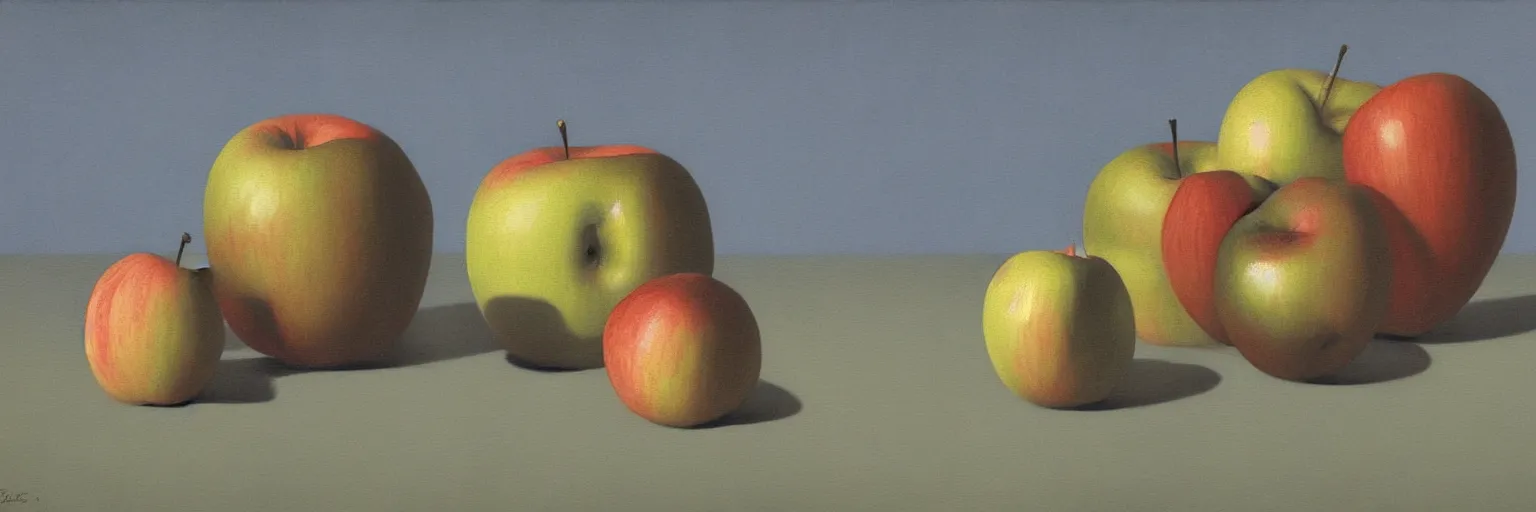 Prompt: apple painting magritte