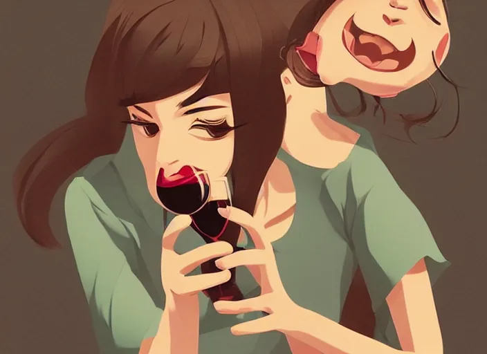 Image similar to cute monkey drinking wine. clean cel shaded vector art. behance hd by lois van baarle, artgerm, helen huang, by makoto shinkai and ilya kuvshinov, rossdraws, illustration, art by ilya kuvshinov