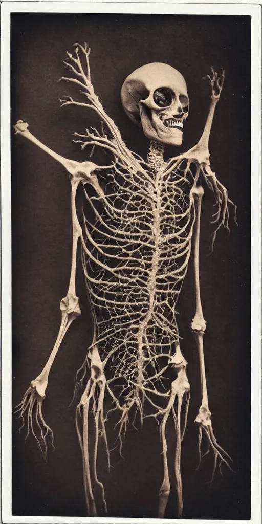 Image similar to an 1 9 1 0 polaroid photography of a very sad and detailed rotten woman corpse with fractal coral reefs and ornate growing all around, muscles, veins, arteries, bones, anatomical, skull, eye, ears, full body, intricate, surreal, ray caesar, john constable, guy denning, dan hillier, black and white