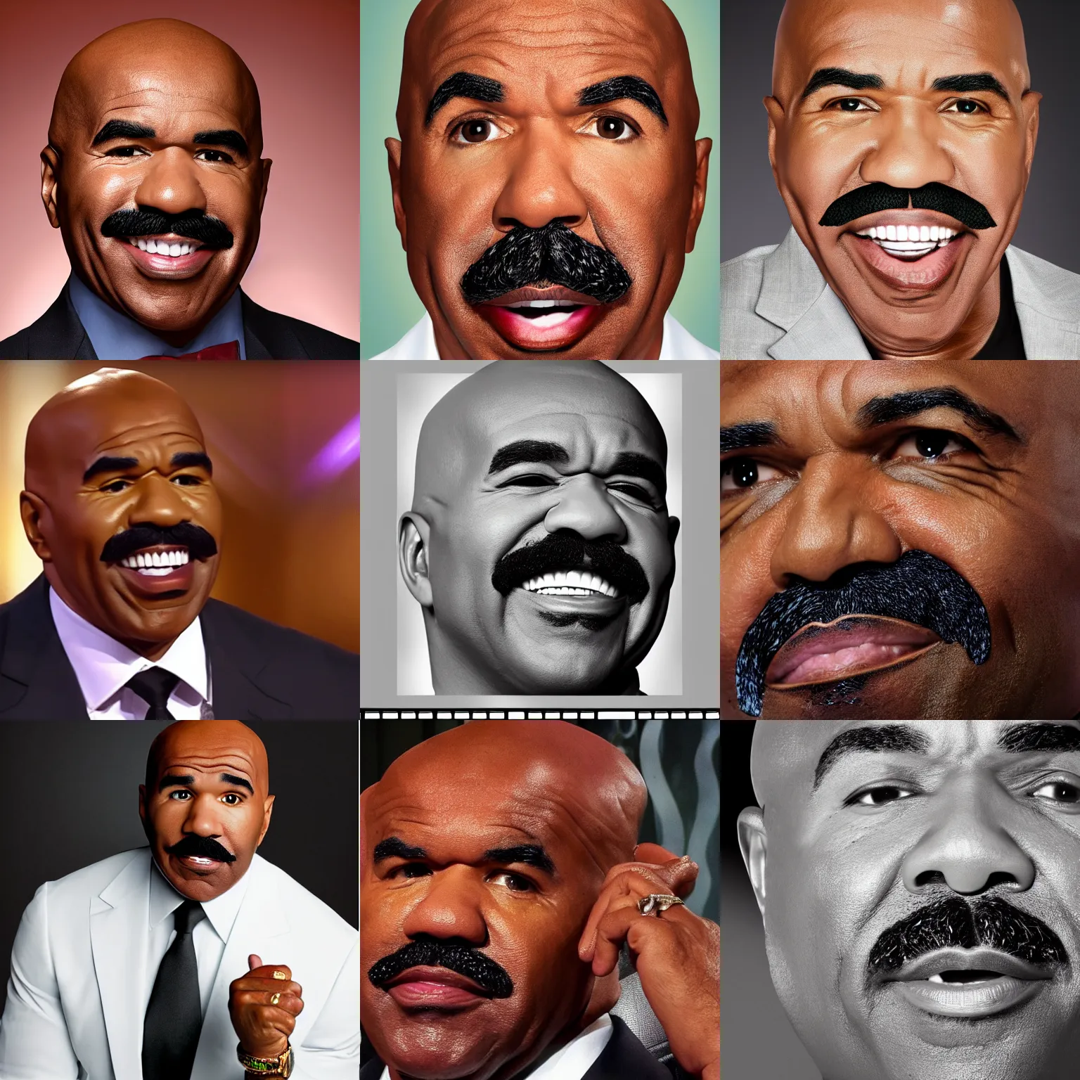 Prompt: photograph of steve harvey's face made of stake, 4 k