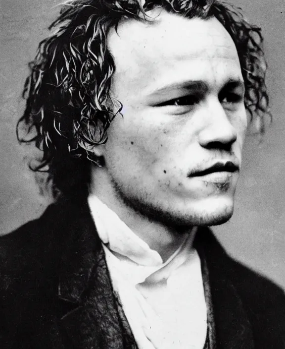 Image similar to portrait of heath ledger 1 8 0 0 s, los angeles