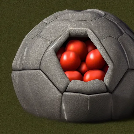 Prompt: mitch mcconnell inside of a turtle shell, getting hit by tomatoes, octane render, unreal 5 engine