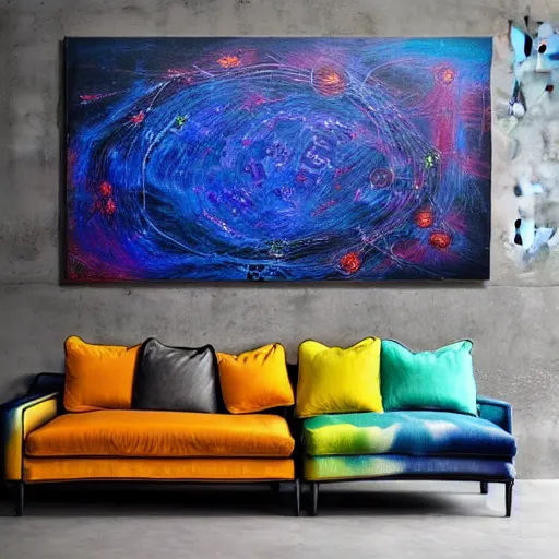 Image similar to elysium mothership retribution scarce color palette cold power-line alienated scenery in a dream subconscious cavern sacred geometry canvas carefully structured abstract expressionism oil painting by Eemre Aaa (2041)