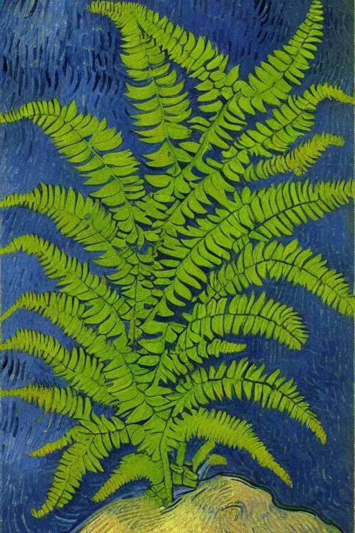 Prompt: painting of ferns by van gogh
