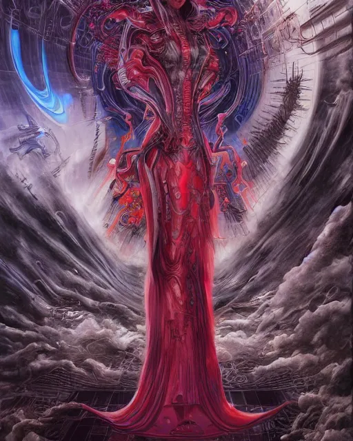 Image similar to neo china arrives from the future, by antonio j. manzanedo, giger, alex grey, android jones, wayne barlowe, philippe druillet, raymond swanland, cyril rolando, josephine wall, harumi hironaka, trending on artstation