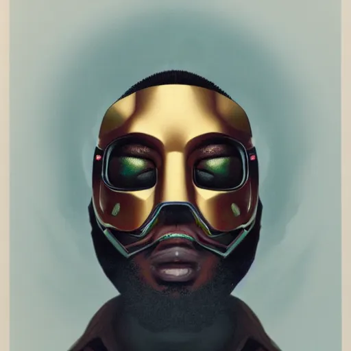 Image similar to mf doom by james jean, tom bagshaw, rococo vfx portrait