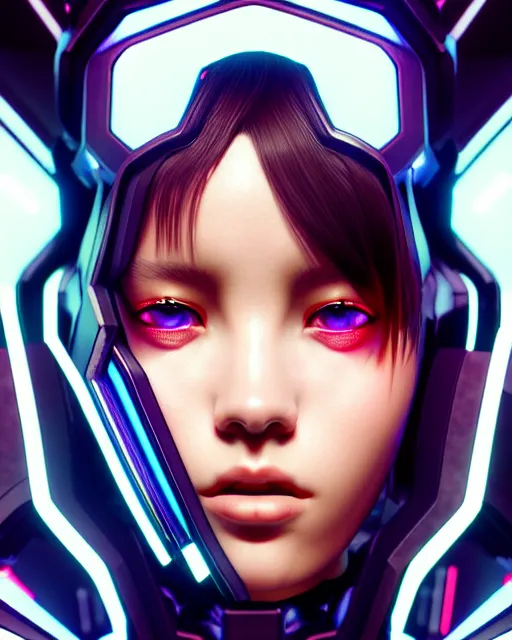 Prompt: beautiful portrait, digital painting of lalisa with cybernetic eyes with high detail, ( cyberpunk 2 0 7 7, mass effect, bladerunner 2 0 4 9 ), environment, 8 k, stunning detail, photo by artgerm, greg rutkowski and alphonse mucha, unreal engine 5, 4 k uhd