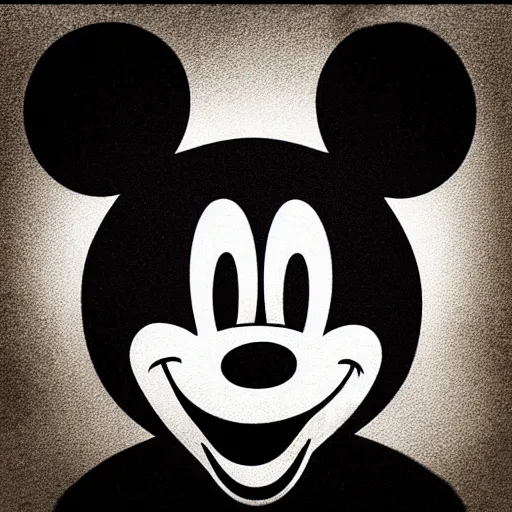 Prompt: “mugshot of Mickey Mouse”