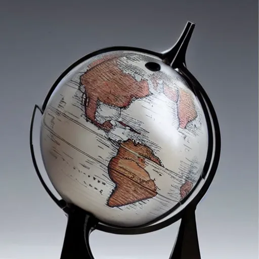 Image similar to a globe made out of liquid metal