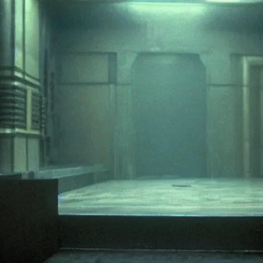 Image similar to an empty room, still from the movie bladerunner