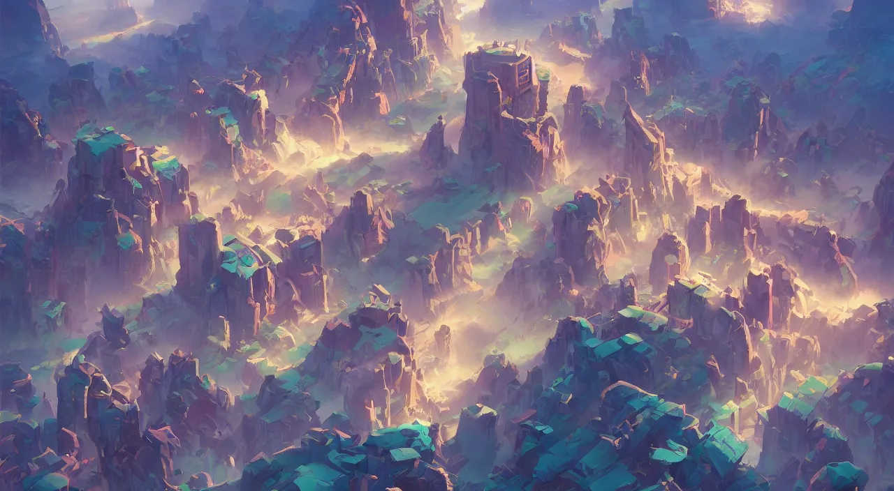 Image similar to flag colored wall fortress greeble illusion landscape wonderworld paradize, behance hd by jesper ejsing, by rhads, makoto shinkai and lois van baarle, ilya kuvshinov, rossdraws global illumination