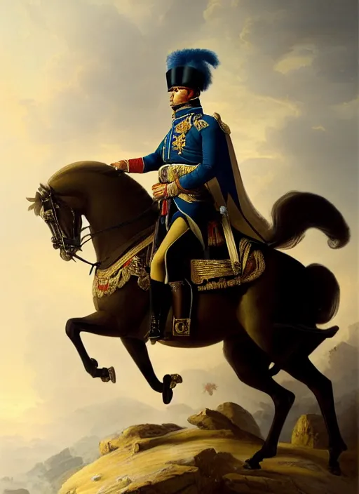 Image similar to grandiose epic portrait of napoleon bonaparte, french emperor, detailed painting, modern arstation style, 4 k, greg rutkowski, magalie villeneuve