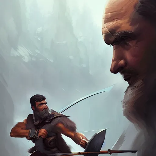 Image similar to archer from clash of clans, fantasy illustration, portrait, artstation, detailed matte portrait painting by greg rutkowski