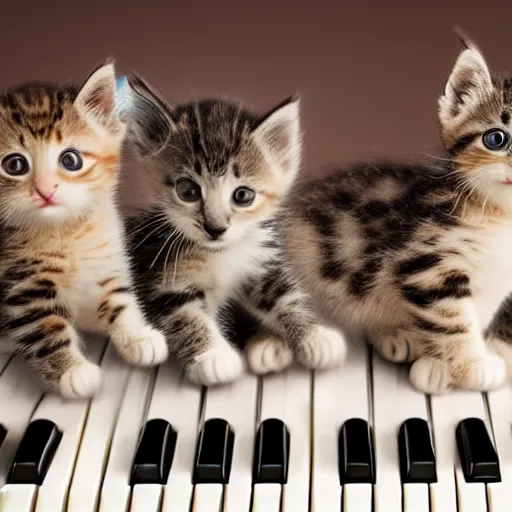 Image similar to an amazing award winning photo of kittens playing piano, very detailed and sharp, 4k hdr, masterpiece
