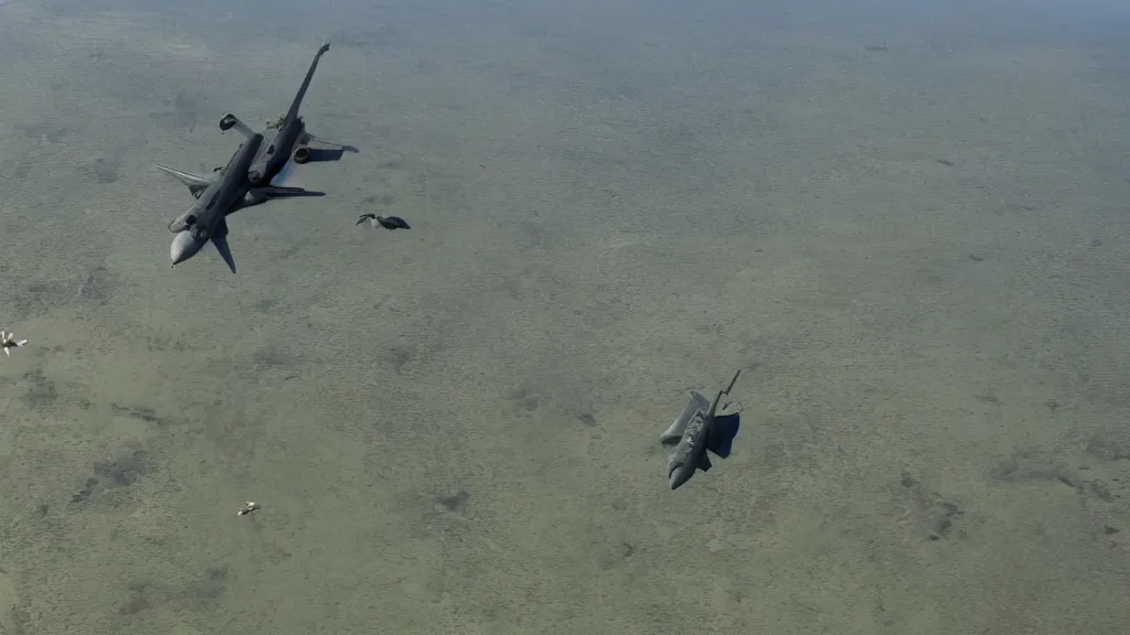 Image similar to a military airplane dropping turtles over a war zone, 4k, high quality